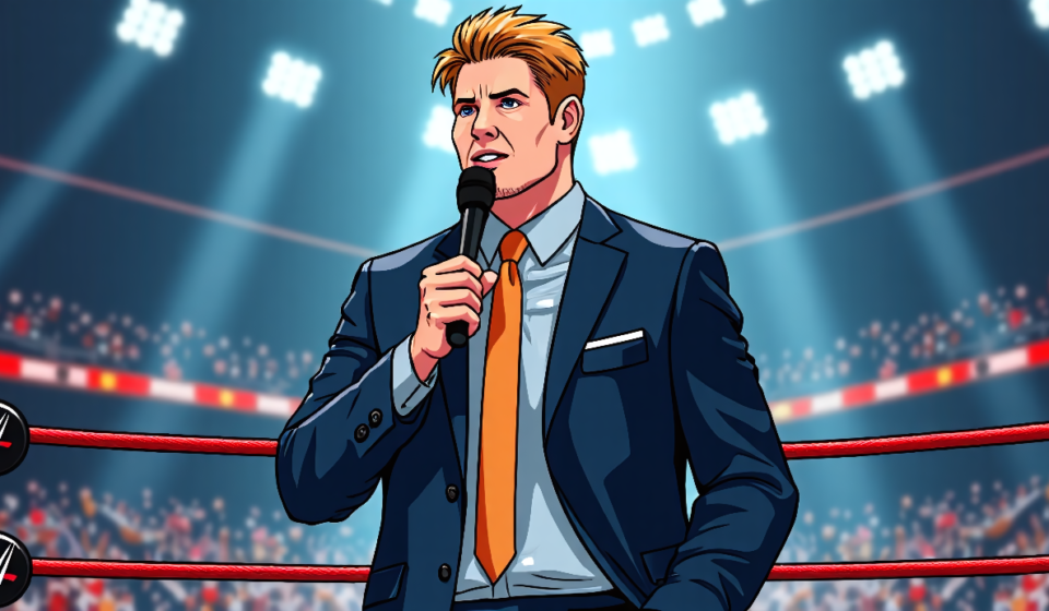 Adam Pearce Says WWE Return Is Unlikely, But Not Closed — AI-generated editorial illustration
