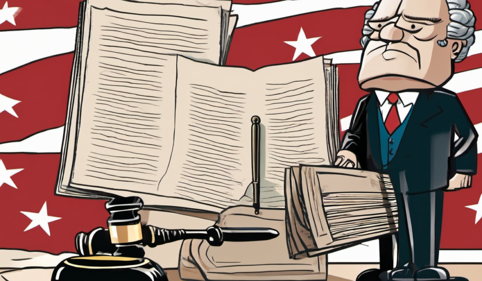 State Dept. Calls Judge’s Visa Freeze Overturn ‘Orwellian’ — AI-generated editorial illustration
