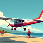 Young Pilot Executes Dramatic Crash Landing Near Boca Raton Beach — AI-generated editorial illustration
