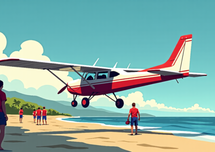 Young Pilot Executes Dramatic Crash Landing Near Boca Raton Beach — AI-generated editorial illustration