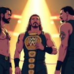 Lucha Bros Duo Set to Face Roman Reigns in WWE Title Match — AI-generated editorial illustration