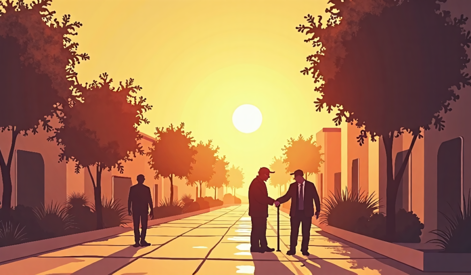 Arizona Grandpa Faces Above‑Knee Amputation After Scorching Sidewalk Collapse — AI-generated editorial illustration