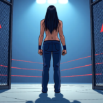 Bayley Turns Up at TNA Lockdown 2026: A WWE Star Behind the Scenes — AI-generated editorial illustration