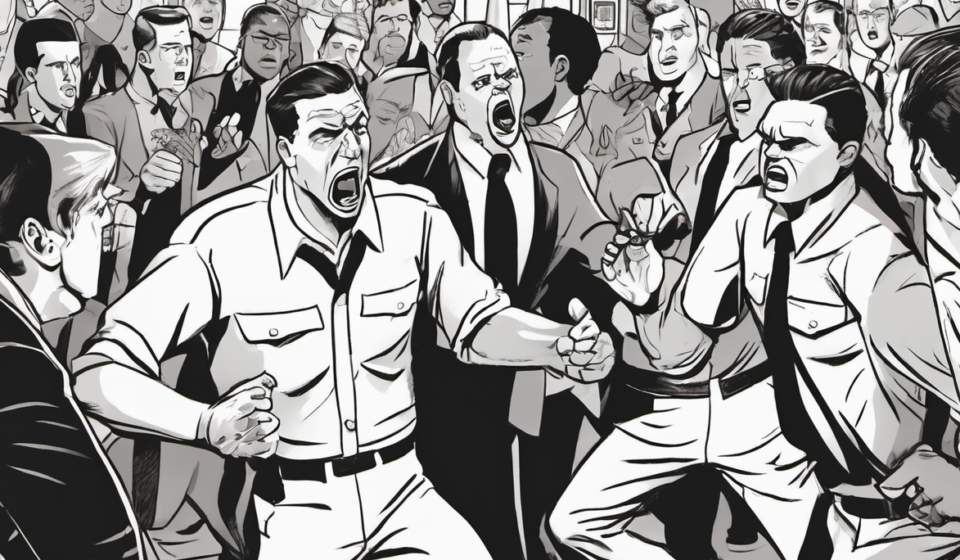 Clavicular Security Gets Into Brawl With College Crowd at Fort Lauderdale Bar — AI-generated editorial illustration