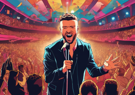 Justin Timberlake Surprises Don Toliver Fans in Miami — AI-generated editorial illustration