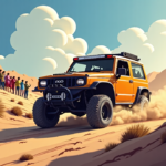 Stone Cold Steve Austin Crashes Off‑Road Race, Vehicle Damaged — AI-generated editorial illustration