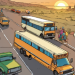 Buckcherry Tour Bus Crash: Three Separate Accidents Lead to Fatality — AI-generated editorial illustration