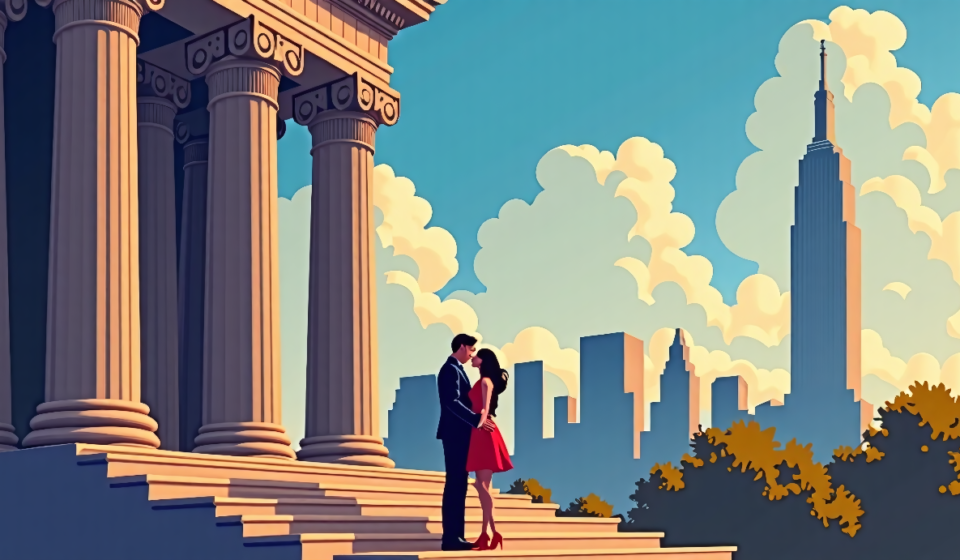 Empire State Building Climbers Share Sweet Moment After Court — AI-generated editorial illustration