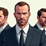Jason Statham: From 2002 Hunk to 2026 Hollywood Icon — AI-generated editorial illustration
