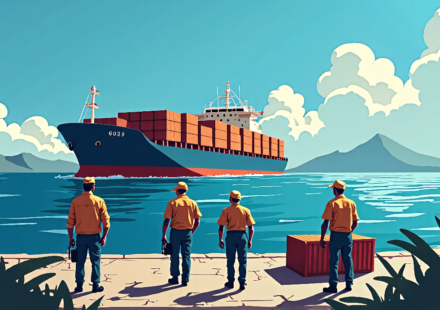 Pacific Island Nations Detain Chinese Ship Carrying Banned Shark Fins — AI-generated editorial illustration