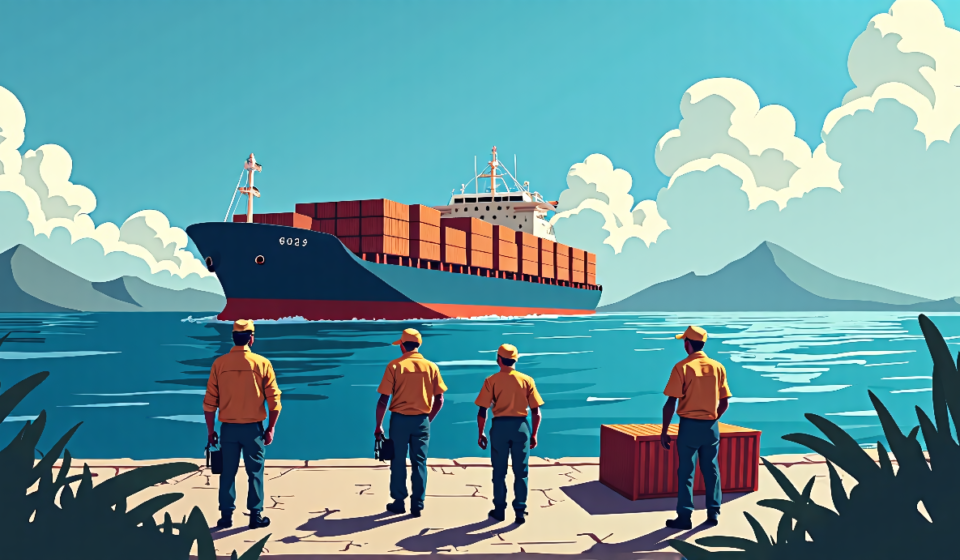 Pacific Island Nations Detain Chinese Ship Carrying Banned Shark Fins — AI-generated editorial illustration
