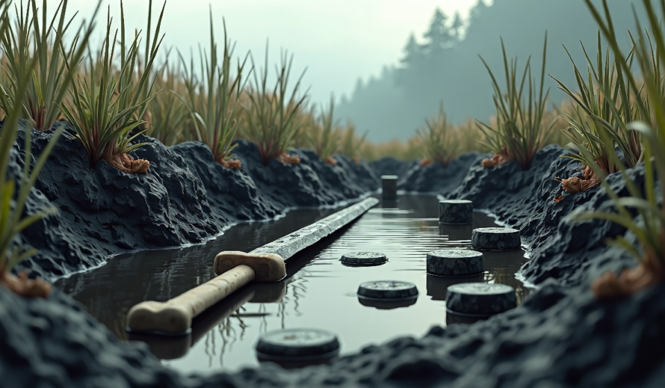 Bronze Age Hoard Discovered in Czech Wetland: Smashed Sword and Deformed Sickles — AI-generated editorial illustration