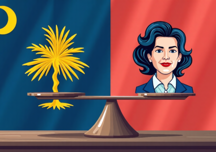 South Carolina’s GOP Faces Choice: Darline Graham vs. Ralph Norman — AI-generated editorial illustration