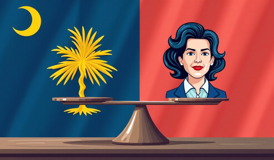 South Carolina’s GOP Faces Choice: Darline Graham vs. Ralph Norman — AI-generated editorial illustration