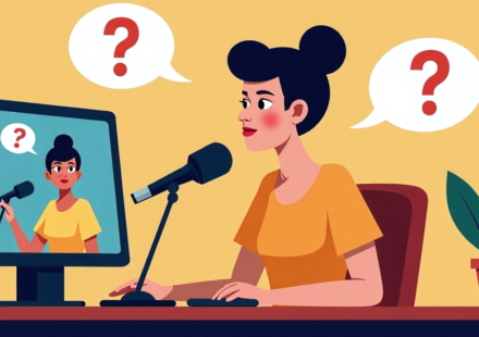 Nayeema Raza on Launching “Smart Girl Dumb Questions” Podcast — AI-generated editorial illustration