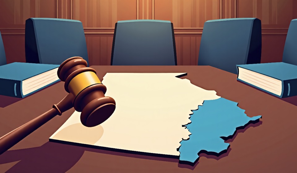 Georgia’s Redistricting Battle Reignites After Appeals Court Ruling — AI-generated editorial illustration