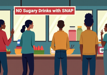 SNAP Soda Ban Cuts Sales but Raises Stigma Concerns — AI-generated editorial illustration