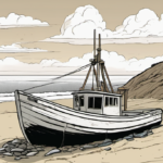 Fishing Vessel Gears Up for Cleanup After Grounding at Point Reyes Beach — AI-generated editorial illustration