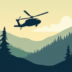 Black Hawk Helicopter Makes Unplanned Landing in Colorado Foothills — AI-generated editorial illustration