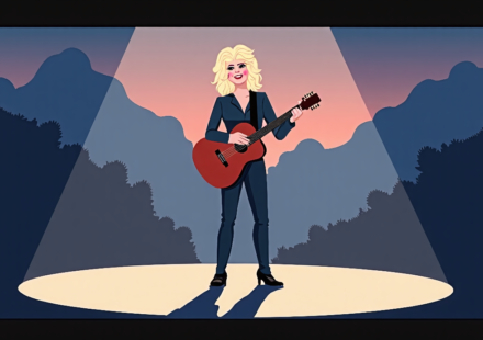 Dolly Parton Reveals Her Journey to Country Music Stardom — AI-generated editorial illustration