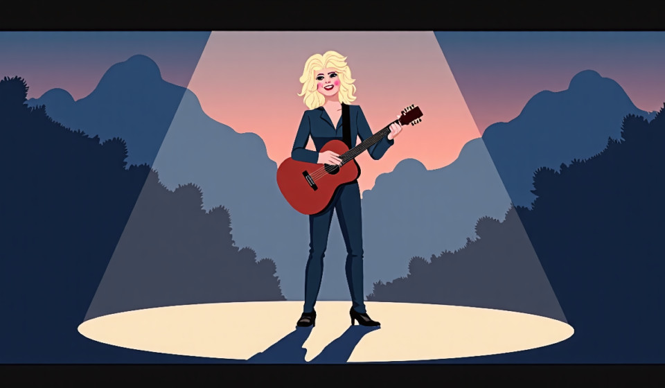 Dolly Parton Reveals Her Journey to Country Music Stardom — AI-generated editorial illustration