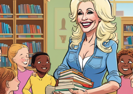 Dolly Parton’s Legacy: From Music to Literacy Advocacy — AI-generated editorial illustration