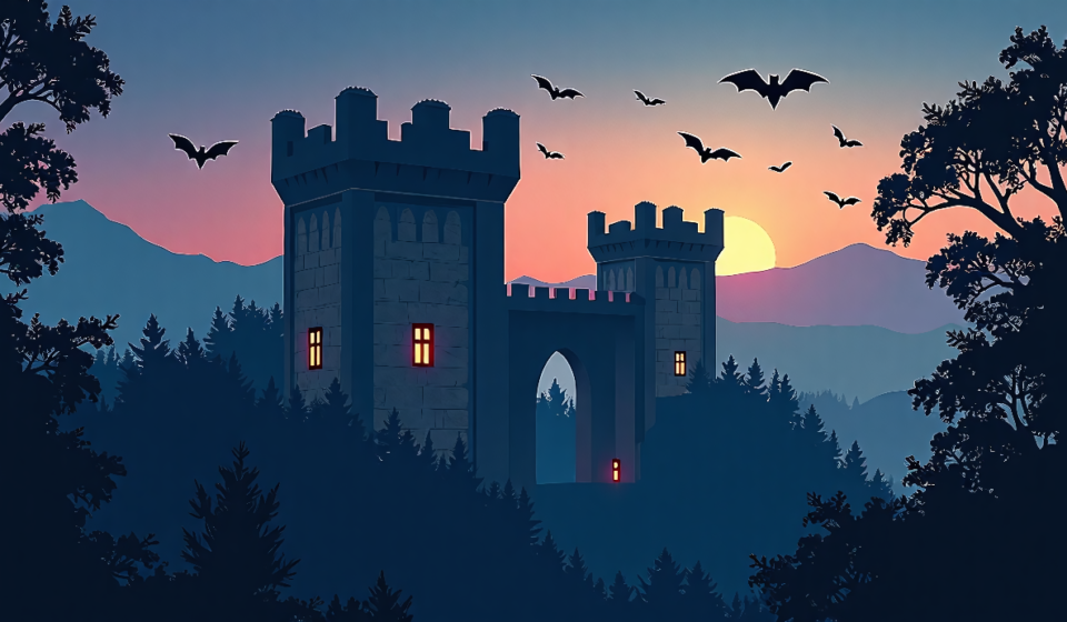 Mentmore Towers: From 19th‑Century Estate to Batman’s Wayne Manor — AI-generated editorial illustration