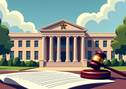 New York Sheriffs Sue Over ICE Ban, Governor Stays Defiant — AI-generated editorial illustration