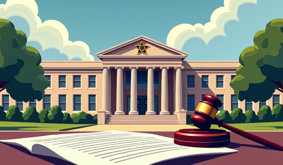 New York Sheriffs Sue Over ICE Ban, Governor Stays Defiant — AI-generated editorial illustration