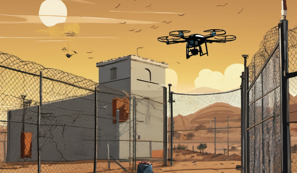 Drone Smuggling Attempt at Virginia Prison Nets $324K in Contraband — AI-generated editorial illustration
