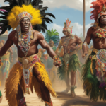 Mardi Gras Showdown: The Ancient Rivalries and Rituals Behind the Black Masking Indians — AI-generated editorial illustration