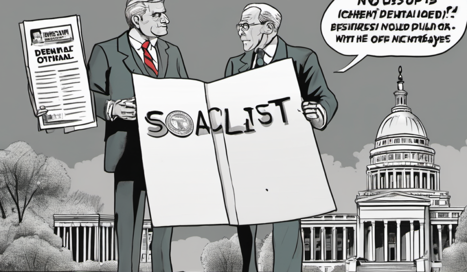 Michigan GOP Lawmaker Challenges El‑Sayed’s ‘Socialist’ Claim — AI-generated editorial illustration