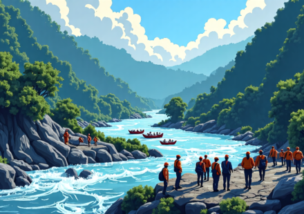 Nearly 400 Tourists Missing After Nepal Flash Flood, Including Americans — AI-generated editorial illustration