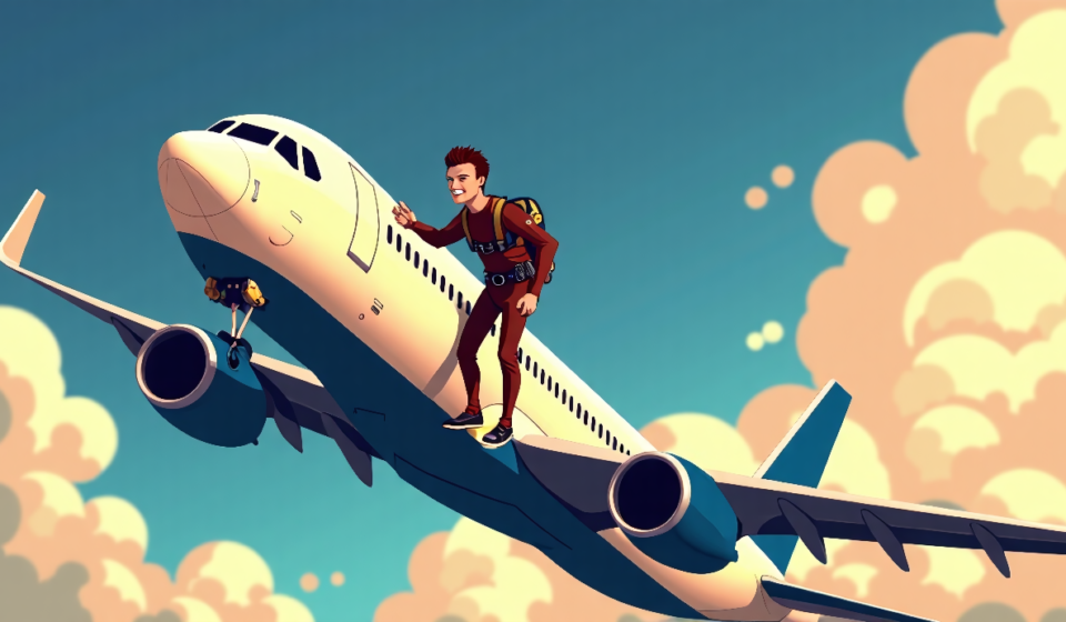 Sydney Sweeney’s Sky‑High Stunt: Plane Flip, Wing Walk, and Viral Shock — AI-generated editorial illustration