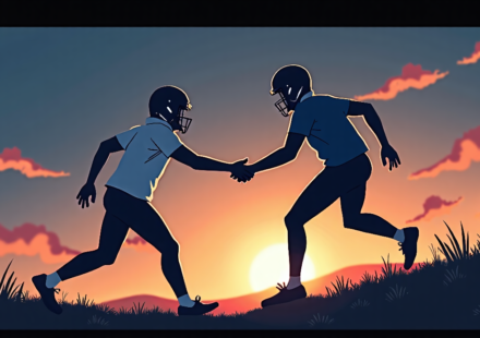 Jared Goff and Amon‑Ra St. Brown: The Unspoken Telepathy of Detroit’s New Duo — AI-generated editorial illustration