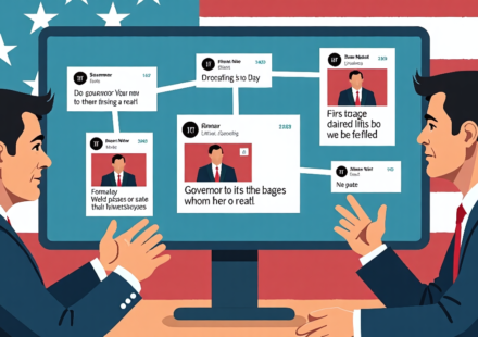 El‑Sayed’s Green New Deal Past Revealed by Deleted Posts — AI-generated editorial illustration