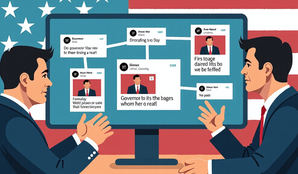 El‑Sayed’s Green New Deal Past Revealed by Deleted Posts — AI-generated editorial illustration