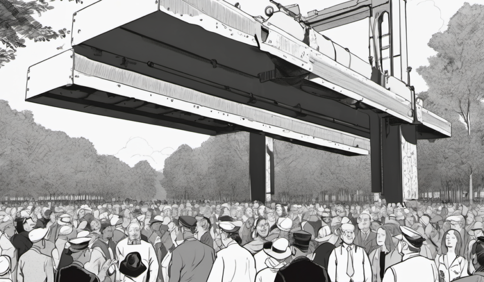 Heartland Meets 9/11: 25th Anniversary Tour Brings South Tower Beam to Cincinnati — AI-generated editorial illustration