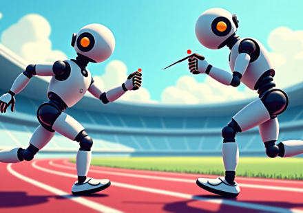 Humanoid Robots Beat Usain Bolt in Speed, Yet Master Tweezers with Ease — AI-generated editorial illustration