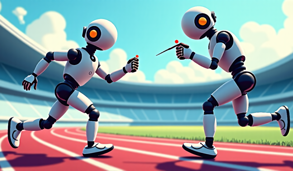 Humanoid Robots Beat Usain Bolt in Speed, Yet Master Tweezers with Ease — AI-generated editorial illustration