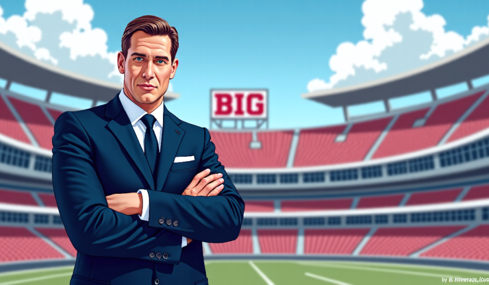 Big Ten Extends Commissioner Tony Petitti Through 2033 — AI-generated editorial illustration