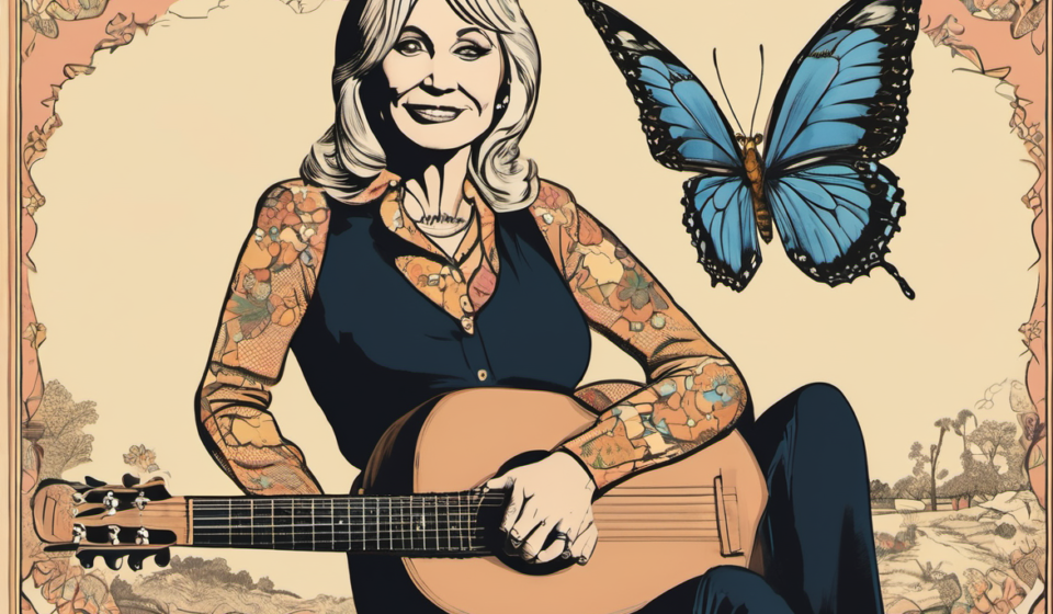Butterflies and Dolly Parton: A Symbolic Connection — AI-generated editorial illustration