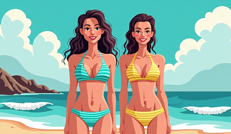 Olivia Ponton vs. Livvy Dunne: Who Wins the Bikini Battle? — AI-generated editorial illustration