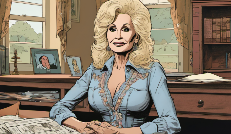 Dolly Parton’s Estate Work Interrupted by Her Own Passing — AI-generated editorial illustration