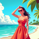 Demi Lovato Shines in the Bahamas: A Summer Snapshot — AI-generated editorial illustration