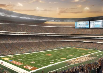 Polymarket’s $10 Trade, $20 Bonus Boosts College Football Betting — AI-generated editorial illustration