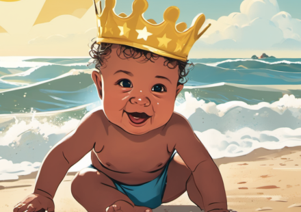 From San Diego Beaches to the Spotlight: Dylan Mulvaney’s Adorable Baby Reveal — AI-generated editorial illustration