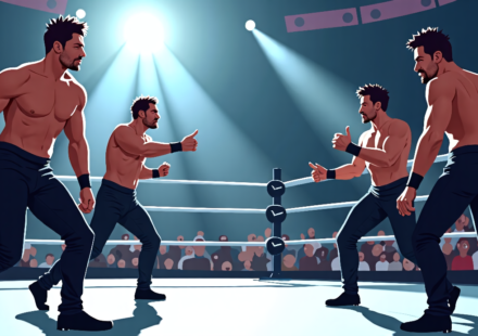 WWE’s Surprise OTM Alliance: Royce Keys, Bronco Nima & Lucien Price Storm Raw — AI-generated editorial illustration