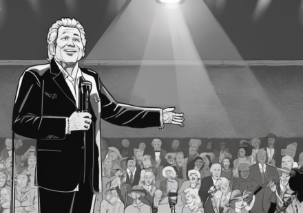 Jelly Roll Honors Dolly Parton as the Last Universally Loved American — AI-generated editorial illustration