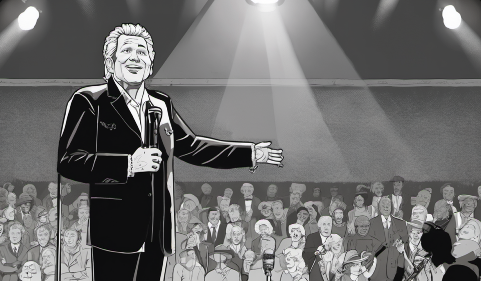 Jelly Roll Honors Dolly Parton as the Last Universally Loved American — AI-generated editorial illustration
